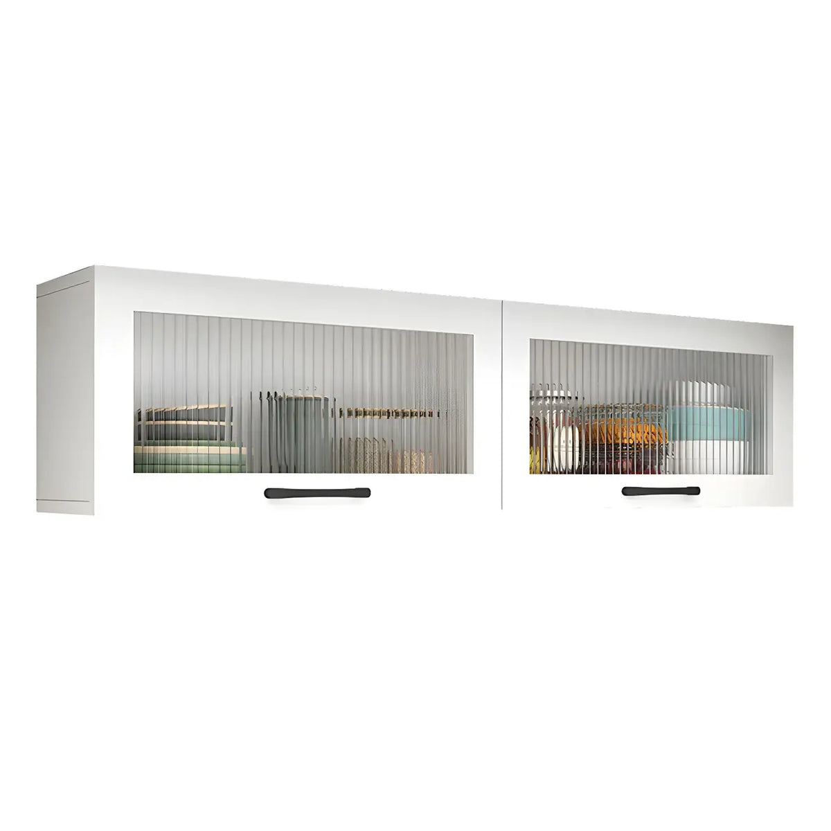 Kitchen White Wood Wall-Mounted Storage China Cabinets