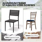 13PCS Extra Large Patio Dining Set X-Style Legs Stackable Chairs Wood Look Finish Table with Umbrella Hole