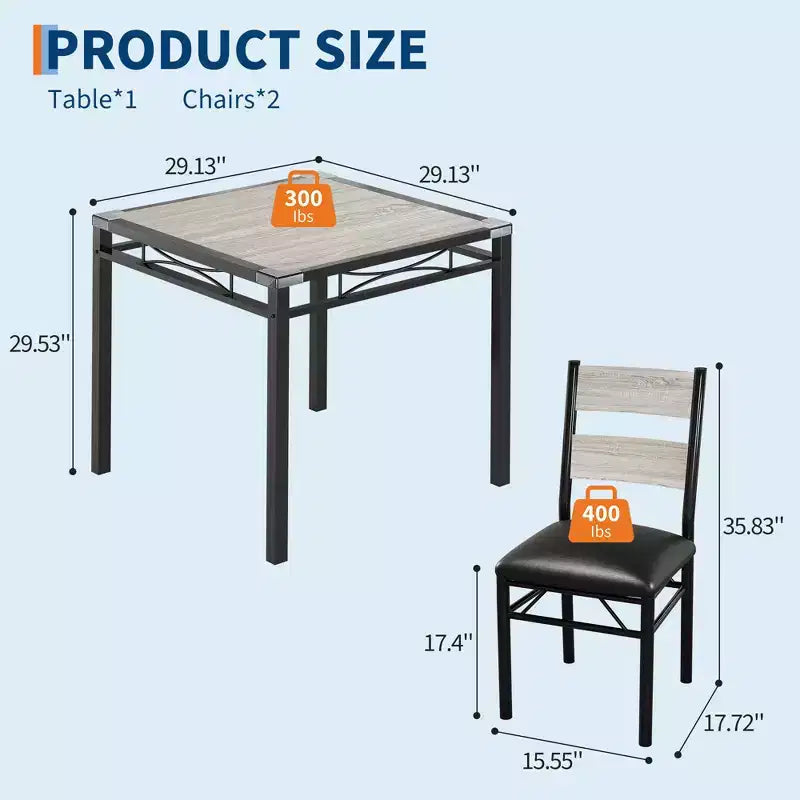Dining Table Set for 4,with 4 Upholstered Chairs,5 Pcs Wood Kitchen Dining Room Table Set with Corner Protector for Kitchen,Apartment,Small Space