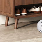 Modern Manufactured White Wood Shoe Cabinet