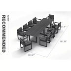 PURPLE LEAF Outdoor Dining Set Aluminum Luxury Patio Furniture Table and Chairs Set with Removable Thick Cushion