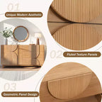 Commode géométrique moderne à 6 tiroirs, buffet de rangement large à demi-cercle pour chambre et salon