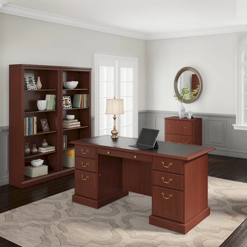Bush Furniture Saratoga Executive Desk with Drawers and Storage