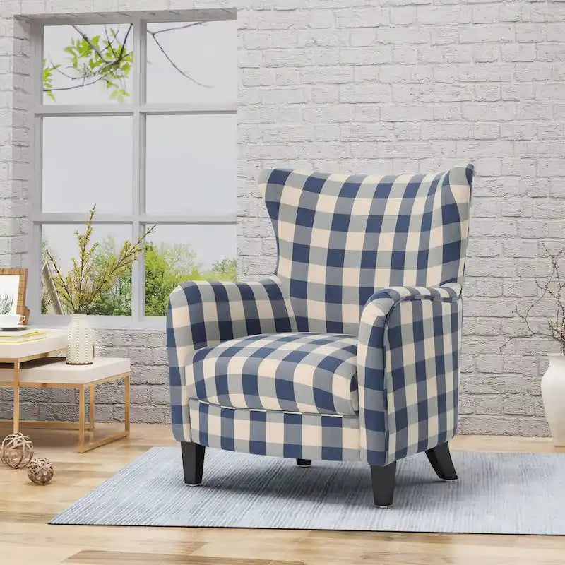 Modern Retro 30.25 High Back Upholstered Arm Chair with Wood Legs for Living Room