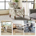 Araceli Traditional Wooden Upholstered Floral Armchair with Wingback and Nailhead Trim| ART OF LIVING DESIGNS