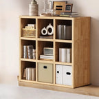 Modern Horizontal Wood 8-Cube Natural Finish Bookcase