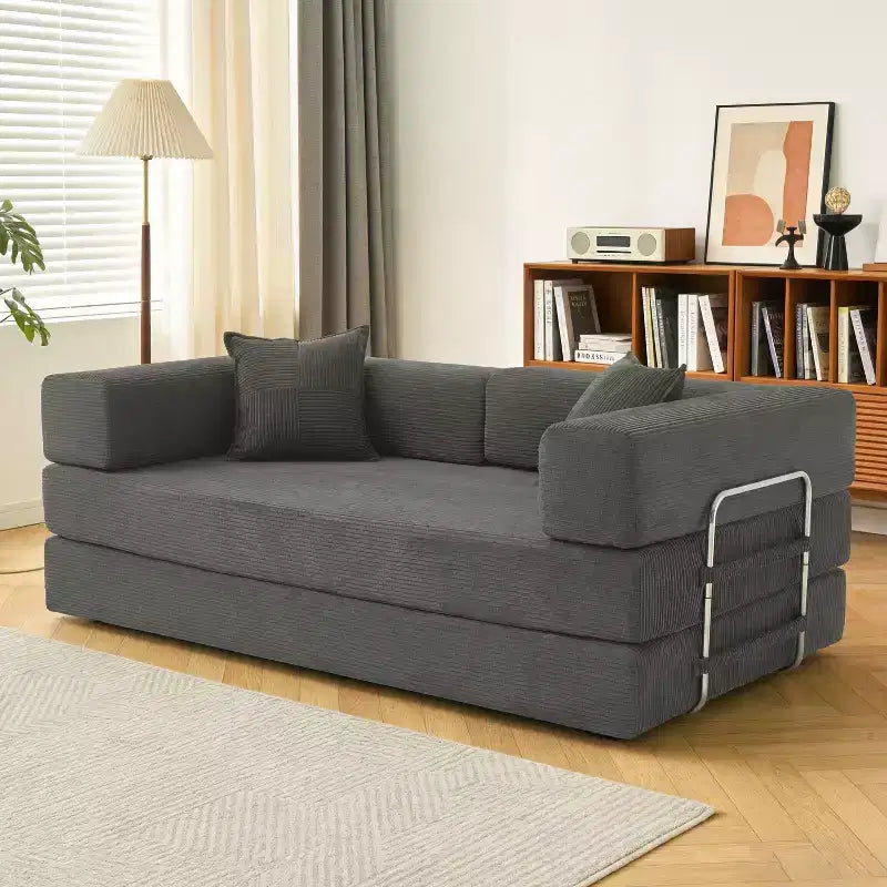 Dyonery 78Folding Sofa Bed Convertable Corduroy Couch King Size Floor Sleeper 4-in-1 DIY Combination Modular Sofa Fold Out Comfy sofa.