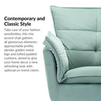 Set of 2 Jonat Contemporary Velvet Wooden Upholstered Armchair with Metal Legs for Bedroom and Living Room| ART OF LIVING DESIGNS