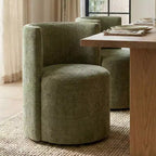 Lot de 4 chaises de salle à manger modernes pivotantes, chaises sans accoudoirs rembourrées en tissu texturé avec dossier incurvé pour salle à manger ou cuisine - Panipeachy
