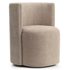 Lot de 4 chaises de salle à manger modernes pivotantes, chaises sans accoudoirs rembourrées en tissu texturé avec dossier incurvé pour salle à manger ou cuisine - Panipeachy