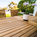 Nordic Teak 79-118 Adjustable 6-8 Person Natural Outdoor Dining Table - Beige