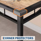Dining Table Set for 4,with 4 Upholstered Chairs,5 Pcs Wood Kitchen Dining Room Table Set with Corner Protector for Kitchen,Apartment,Small Space