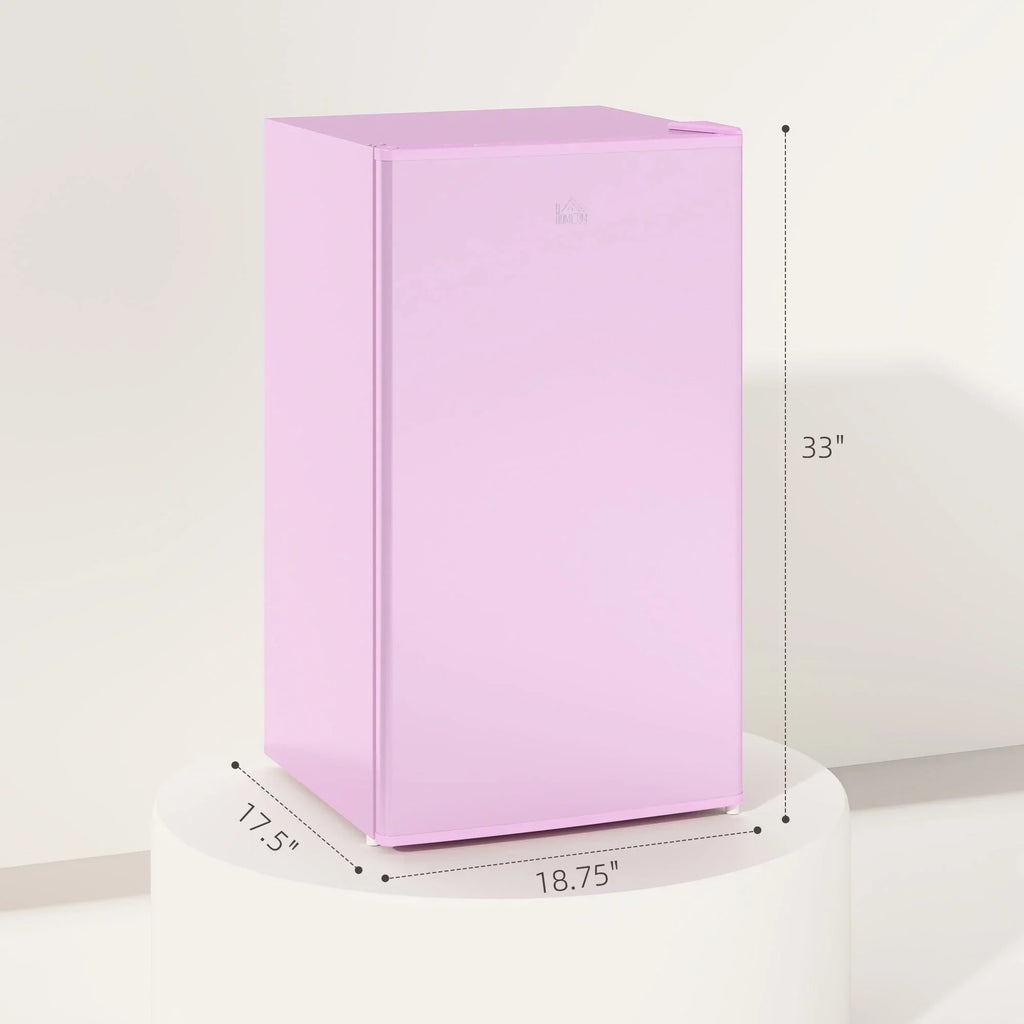 3.2 Cu.Ft Mini Fridge with Freezer, Single Door Compact Refrigerator with Adjustable Thermostat for Bedroom