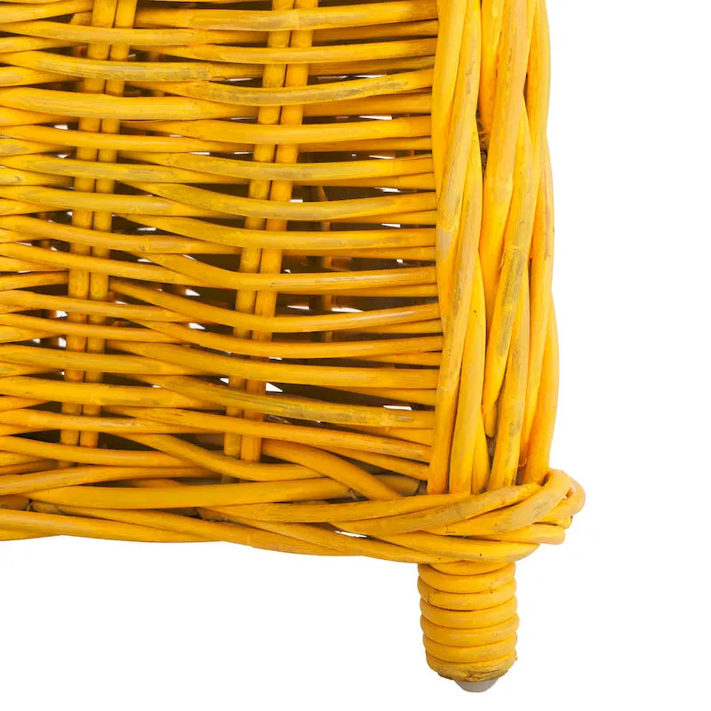 SAFAVIEH Sinja Fauteuil club en rotin jaune - 24 x 26 x 35 - 24x26x35H