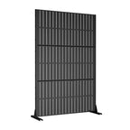 Écran de clôture en acier galvanisé noir 183*120*40cm (lot de 6 pièces)