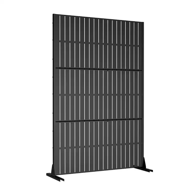Écran de clôture en acier galvanisé noir 183*120*40cm (lot de 6 pièces)