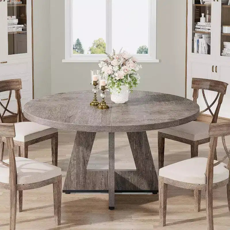 47 Inch Round Dining Table for 4 people