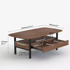 Gaoyangjiaju 47.2 Inch Wooden Coffee Table with Storage Drawers