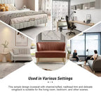 47 Contemporary Wingback Loveseat, Armless 2-Seater Sofa with Metal Legs for Living Room or Bedroom