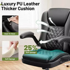 KERDOM Executive Office Chair Leather Ergonomic Office Chair Desk Chair with Wheels