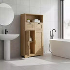 Rattan Storage Cabinet with 2 Drawers & Adjustable Shelves for Kitchen/Home