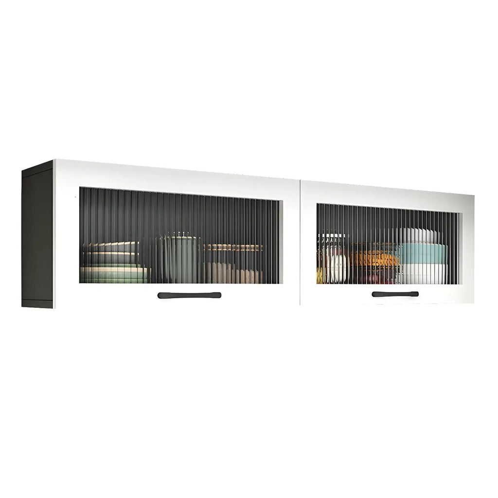 Kitchen White Wood Wall-Mounted Storage China Cabinets