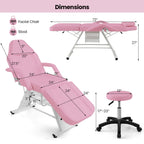 Costway 72 Massage Bed with Hydraulic Stool Adjustable Backrest &