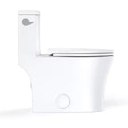 Toilette Commerciale Allongée Double. Hauteur Confort 16 avec Abattant à Fermeture Douce. Blanc