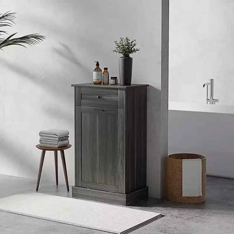 Meuble Poubelle Homcom avec Tiroir Meuble de Tri Sélectif Débout Support de Poubelle Cuisine
