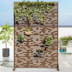MAYEERTY Room Divider Screen Godfrey Light B-Type Brown Galvanized Sheet 72x47x16in 6-Piece Set 3-Piece Set