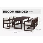 PURPLE LEAF Outdoor Dining Set Aluminum Luxury Patio Furniture Table and Chairs Set with Removable Thick Cushion