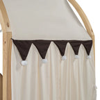 Solid Wood Playhouse Platform Bed Floor Montessori Bed Frame with Arched Roof and Trundle for Girls and Boys