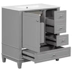 30 Bathroom Vanity Sink Combo, Bathroom storage Cabinet with Drawers and Shelf, Single Sink Bathroom Vanity
