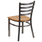 Emma and Oliver 2 Pack Clear Coated Ladder Back Metal Restaurant Chair