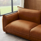 Canapé Manar en cuir véritable, luxe moderne du milieu du siècle