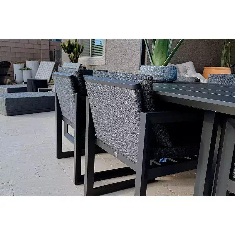PURPLE LEAF Outdoor Dining Set Aluminum Luxury Patio Furniture Table and Chairs Set with Removable Thick Cushion