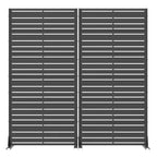 Wide-Narrow A Louvered Black Galvanized Steel Room Divider, 72x35x16, 6- Double-Sided Home Screen