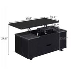 Multi-Function Modern Lift-Top Coffee Table with Hidden Storage, 4 Stools and Casters, Perfect for Modern Living Spaces