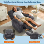 Manual recliner, ergonomic breathable fabric recliner with side pockets, single sofa, suitable for living room bedroom