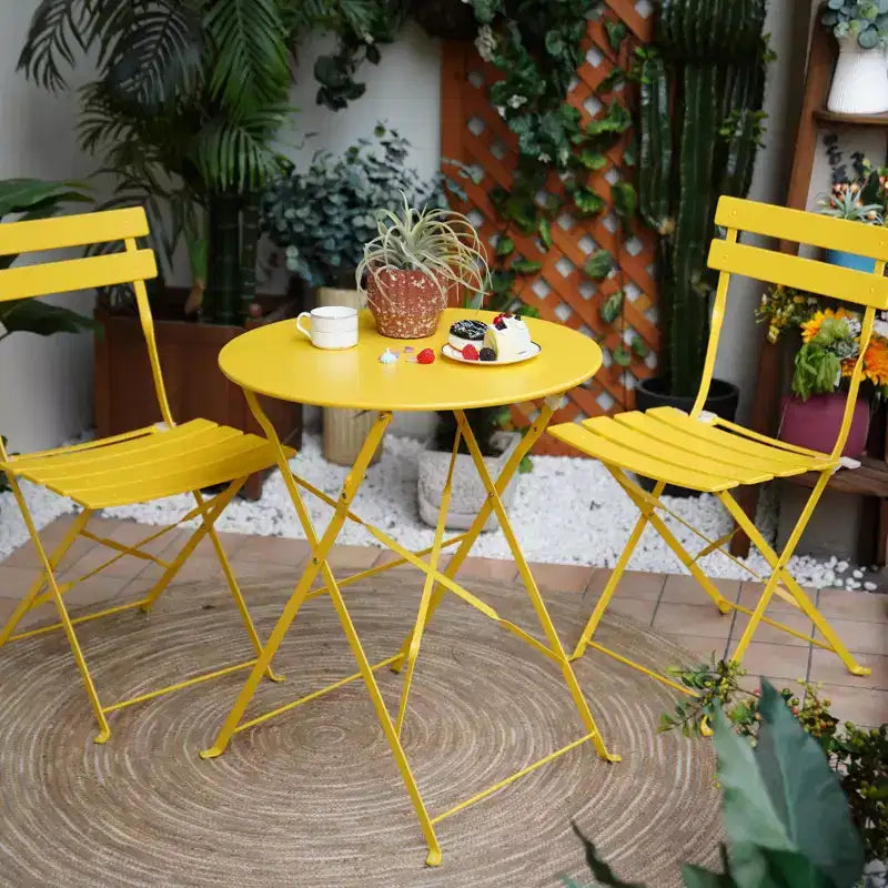 Outdoor Three-Piece Portable Folding Table and Chair Set
