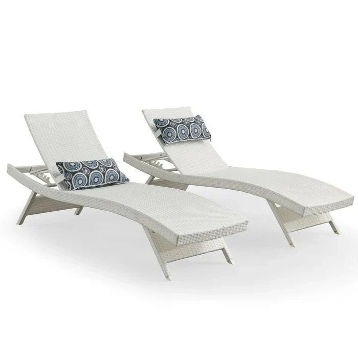 All Weather Wicker Chaise Lounge - Set of 2
