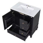 30 Bathroom Vanity Sink Combo, Bathroom storage Cabinet with Drawers and Shelf, Single Sink Bathroom Vanity