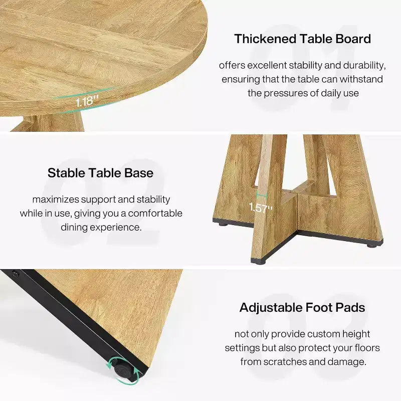 47 Inch Round Dining Table for 4 people