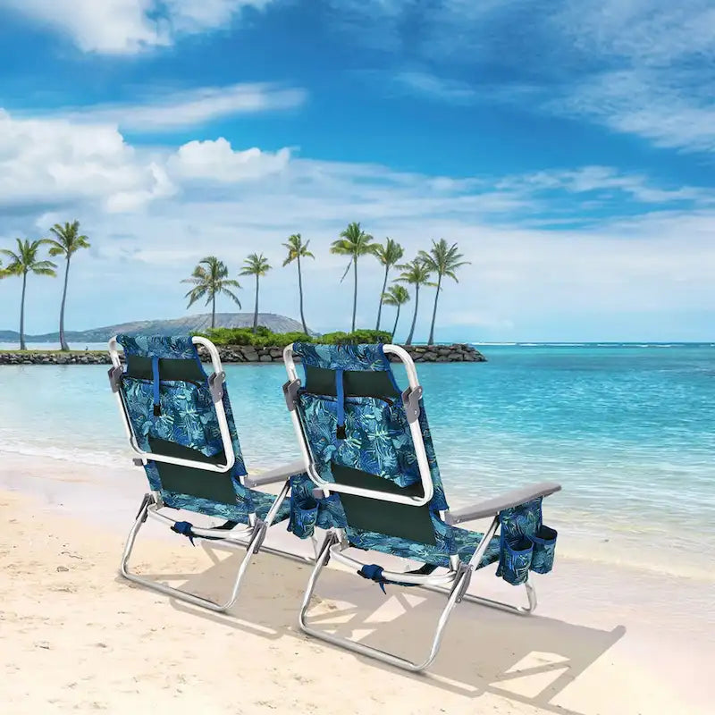 Costway 4-Pack Folding Backpack Beach Chair 5-Position Outdoor - See Details