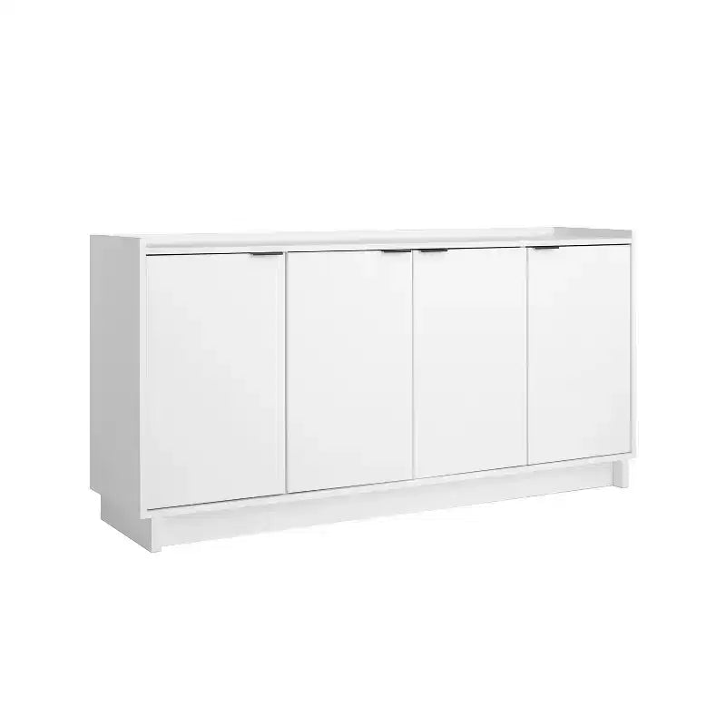 Simply Modern 4-Door Sideboard Console Table Cabinet, Black