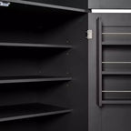 Tall Kitchen Pantry Cabinet with Power Outlets, Large Freestanding Cupboard with Microwave Stand, Drawers, Shelves, Wine Racks & Door-Shelf