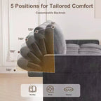 104 U-Shaped Convertible Sleeper Sofa Bed with Storage