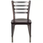Emma and Oliver 2 Pack Clear Coated Ladder Back Metal Restaurant Chair