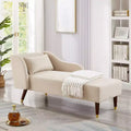 Modern Velvet Chaise Lounge Chair, Upholstered Arm Chaise Lounge with Curved Armrest, Sleeper Lounge Sofa Couch for Bedroom Office Living Room