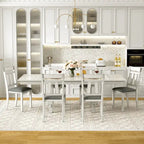 VECELO Solid Wood Dining Chairs with Linen Fabric Seating, Dining Chairs Set of 2/4/6